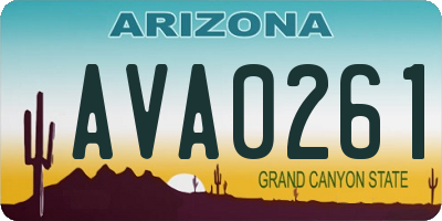 AZ license plate AVA0261