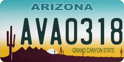 AZ license plate AVA0318