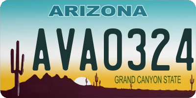 AZ license plate AVA0324