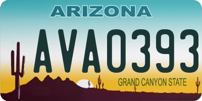 AZ license plate AVA0393