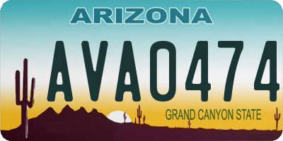 AZ license plate AVA0474