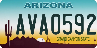 AZ license plate AVA0592
