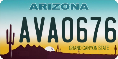 AZ license plate AVA0676
