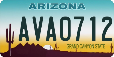 AZ license plate AVA0712