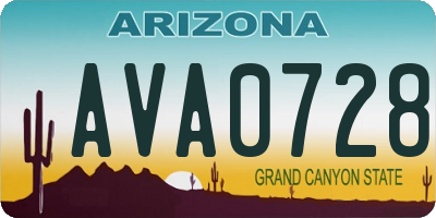 AZ license plate AVA0728