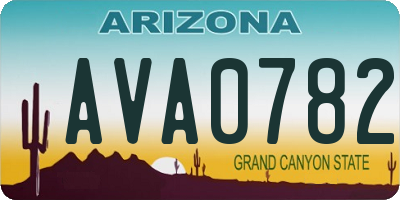 AZ license plate AVA0782