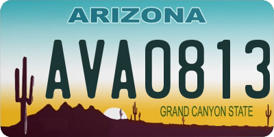 AZ license plate AVA0813