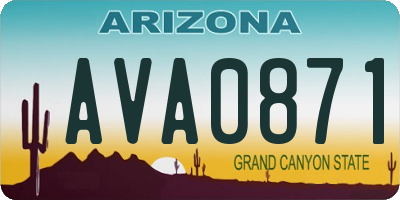 AZ license plate AVA0871