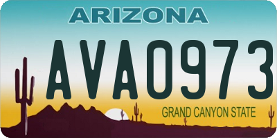AZ license plate AVA0973