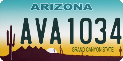 AZ license plate AVA1034