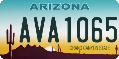 AZ license plate AVA1065