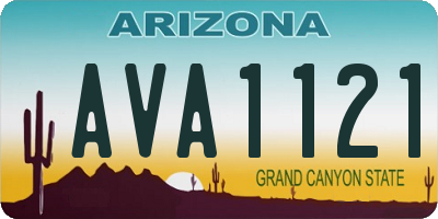 AZ license plate AVA1121