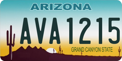 AZ license plate AVA1215