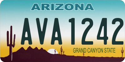 AZ license plate AVA1242