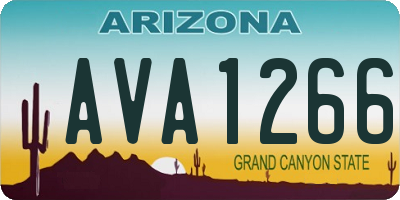 AZ license plate AVA1266