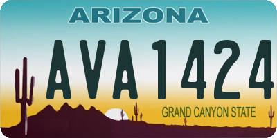 AZ license plate AVA1424