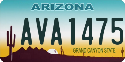 AZ license plate AVA1475