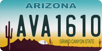AZ license plate AVA1610
