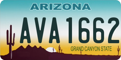 AZ license plate AVA1662