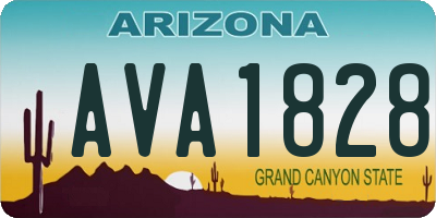 AZ license plate AVA1828