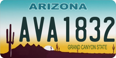 AZ license plate AVA1832