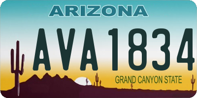 AZ license plate AVA1834