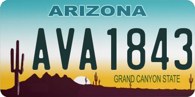 AZ license plate AVA1843
