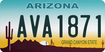 AZ license plate AVA1871