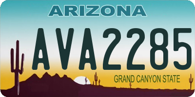 AZ license plate AVA2285