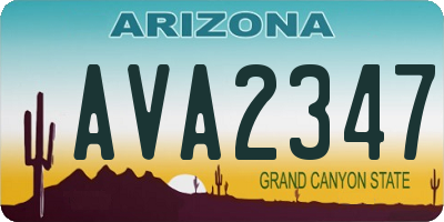 AZ license plate AVA2347