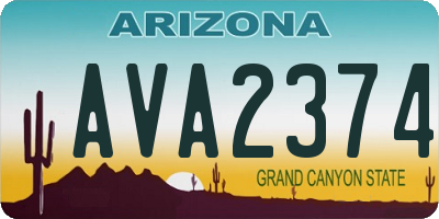 AZ license plate AVA2374