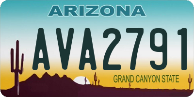 AZ license plate AVA2791