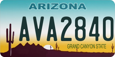 AZ license plate AVA2840