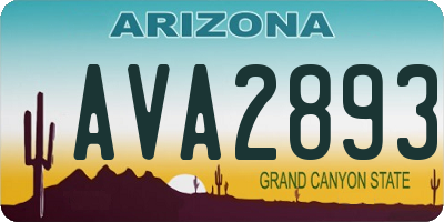 AZ license plate AVA2893