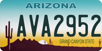 AZ license plate AVA2952