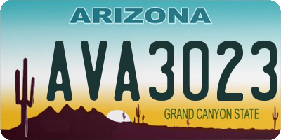 AZ license plate AVA3023