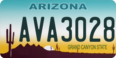 AZ license plate AVA3028