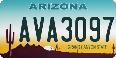 AZ license plate AVA3097
