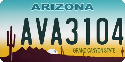AZ license plate AVA3104