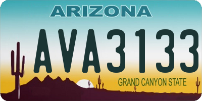 AZ license plate AVA3133