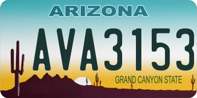 AZ license plate AVA3153