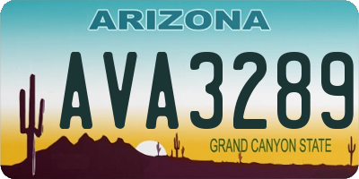 AZ license plate AVA3289