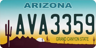 AZ license plate AVA3359