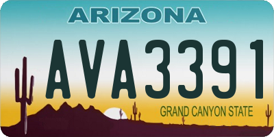 AZ license plate AVA3391