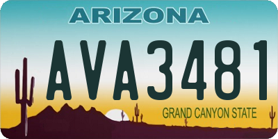 AZ license plate AVA3481