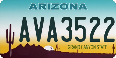 AZ license plate AVA3522
