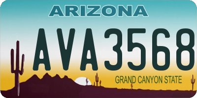 AZ license plate AVA3568