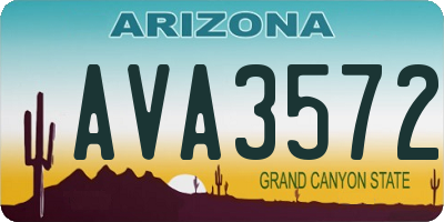 AZ license plate AVA3572