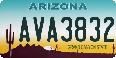 AZ license plate AVA3832