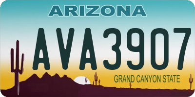 AZ license plate AVA3907